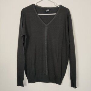 Network Men's V-neck Wool Sweater in Black Size Large Fall Winter